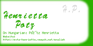 henrietta potz business card